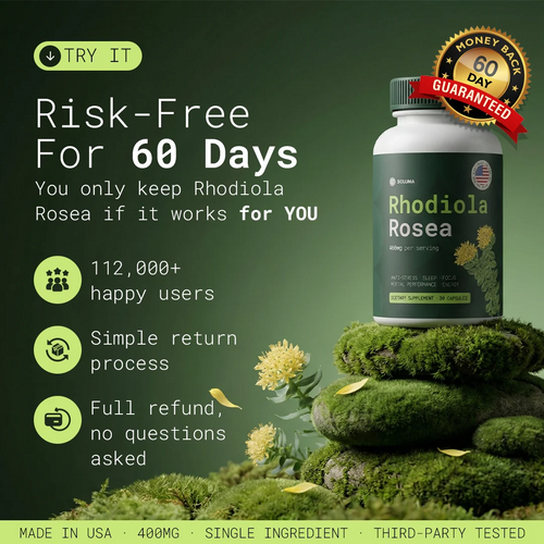 Rhodiola Rosea - Natural Adaptogen Made in USA [400mg]